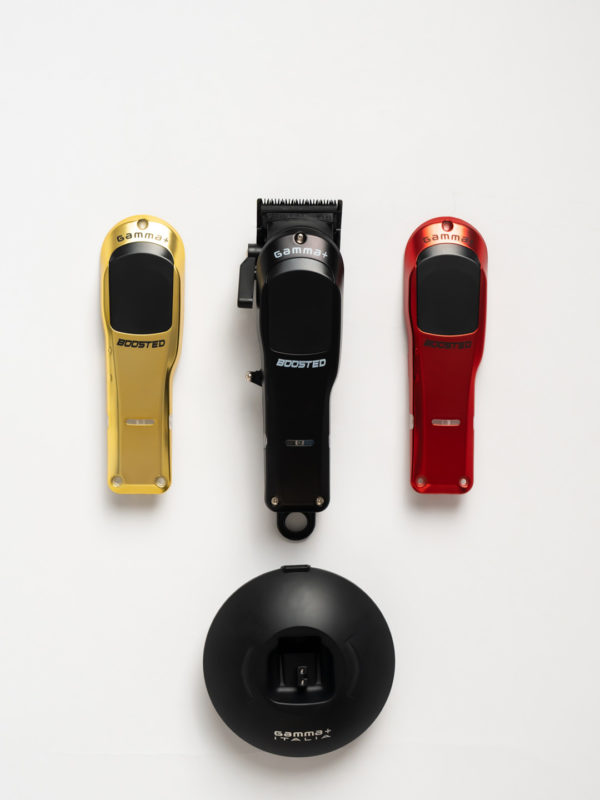 Pack tondeuses Gamma+ Boosted en noir, rouge et gold